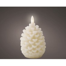 Led свещ шишарка 11см Bo екрю